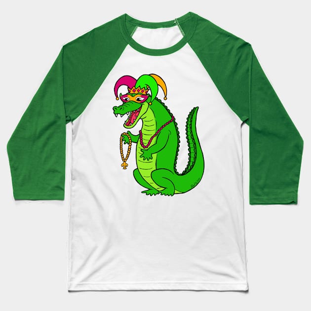 Mardi Gator Baseball T-Shirt by HonuHoney